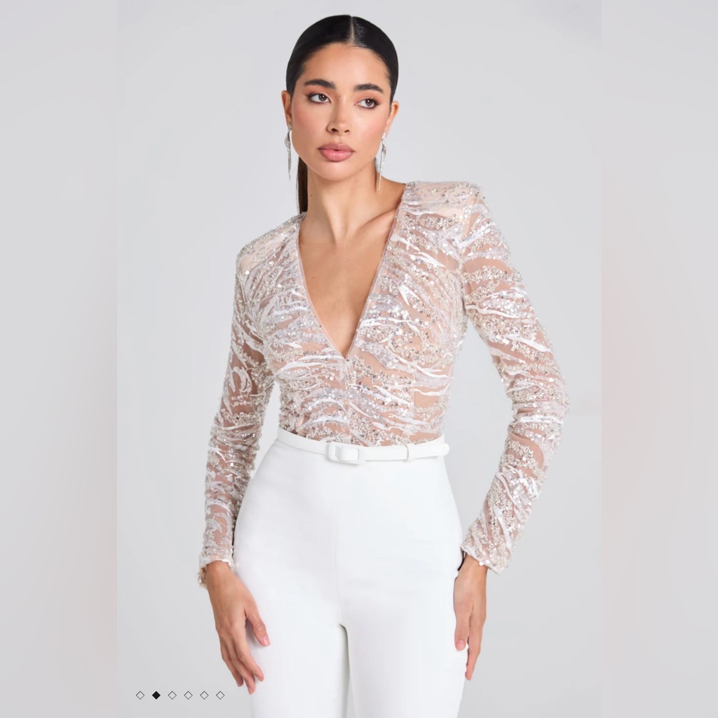 Alexa White Jumpsuit Nadine Merabi
